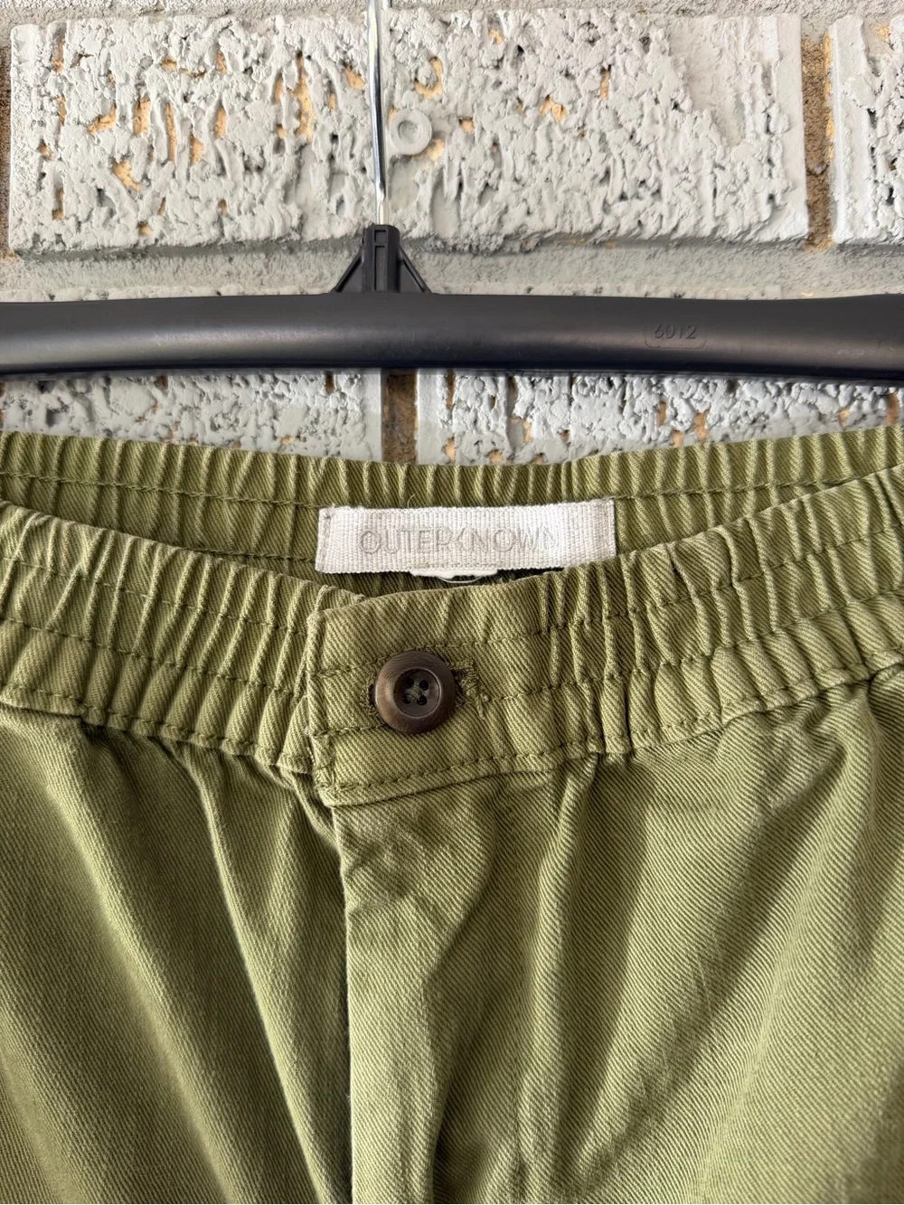Outerknown Beach Jeans Organic Cotton Elastic Waist Trousers Olive Green Medium